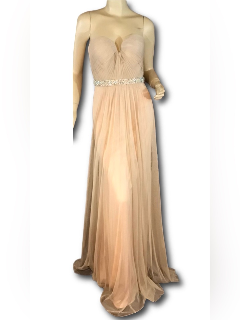 LA FEMME STRAPLESS FORMAL DRESS STYLE 20009 COLOR "NUDE" NWT (4)